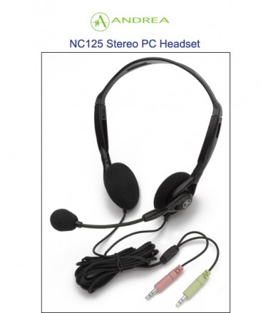 Andrea NC125 Stereo PC Headset with Noise Canceling Headset