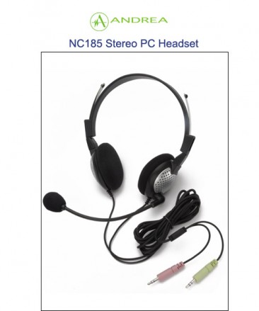 Andrea NC185 High Fidelity Stereo PC Headset with Noise Canceling Microphone